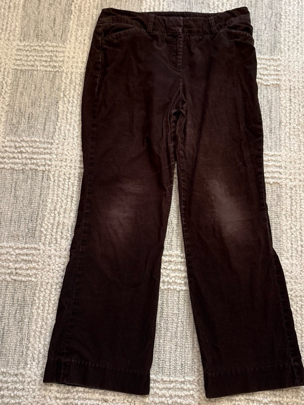 Anne Klein Chocolate Brown Corduroy Wide-Leg Jeans